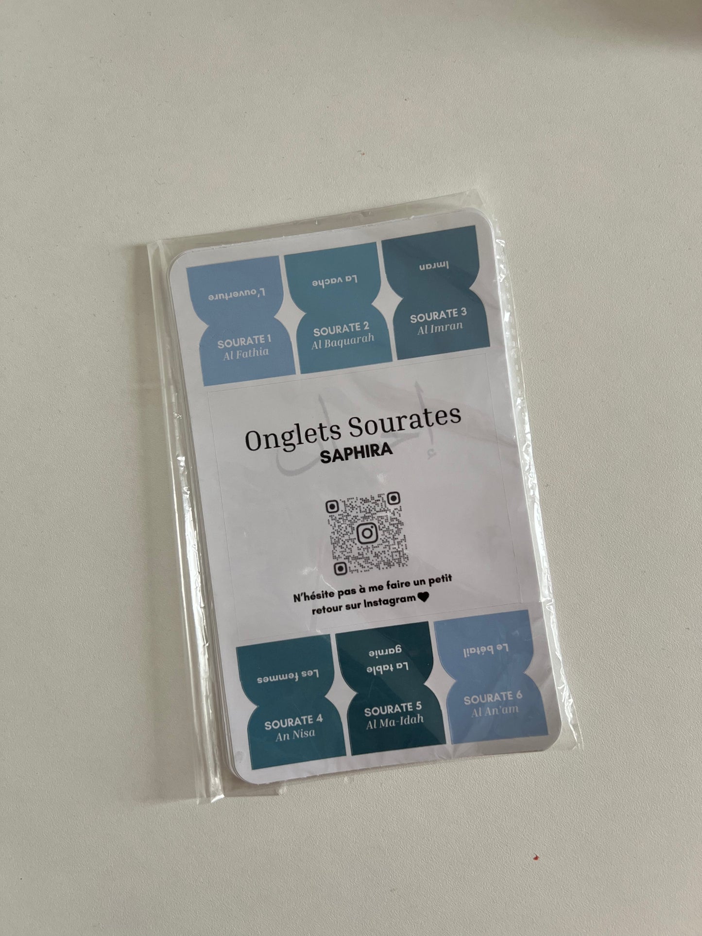 Onglets sourates